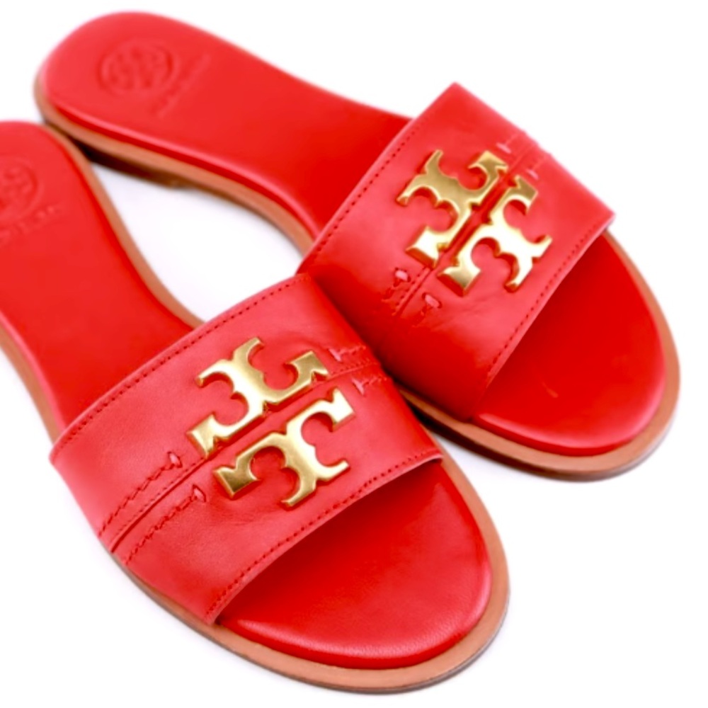 Tory Burch Everly Slide - Calf Leather - Brilliant Red